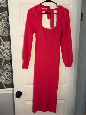 dresses with high neck and long sleeves Modal Open-Back Long-Sleeve Mini Dress in Black - XXL